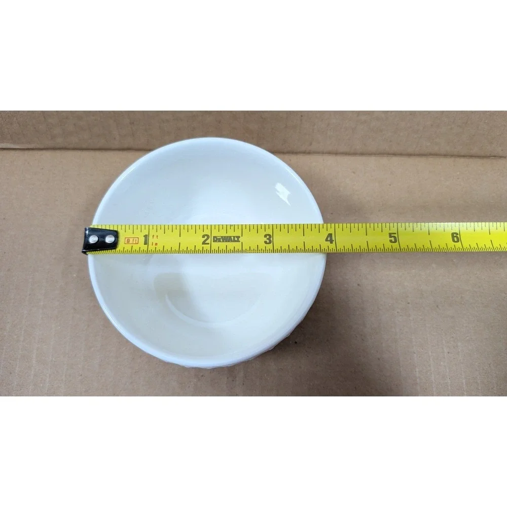 Set of 6 White Elements Ceramic Dipping Bowls 3.8 in (7.3 cm)